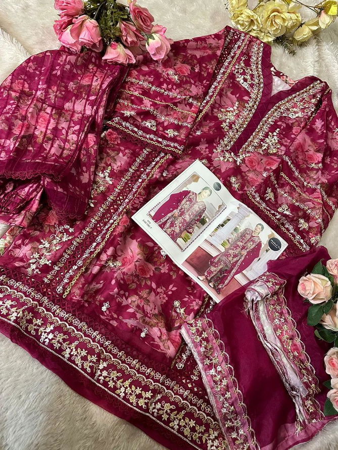 R 1282 Mehbbob Tex Organza Digital Printed Pakistani Readymade Suits Wholesale Market In Surat